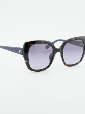 Kate Spade SHAINA/O/S 0JBW GB Sunglasses Havana Square Frame, Blue Lenses